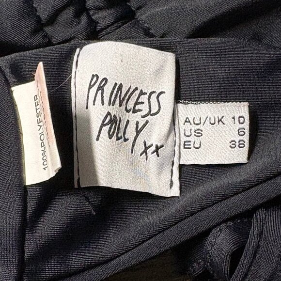 🍗 Princess Polly Black Crop Top Size 6 - Picture 5 of 5
